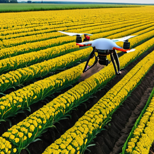 Home 25 **Image Prompt:** A vibrant field in Ukraine, showcasing modern agricultural technology such as drones and sensors, alongside traditional farming methods. The scene should depict a blend of old and new, symbolizing the evolving landscape of Ukrainian agriculture. Focus on conveying a sense of progress and innovation amidst the challenges.