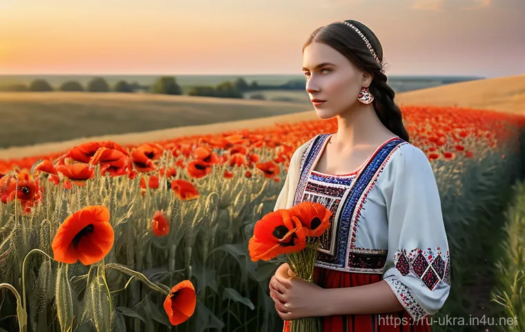 우크라이나인의 정체성 - **Prompt 1: "Ukrainian Cultural Heritage in a Golden Field"**
A captivating portrait of a young ...